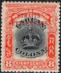 kol.bryt.Straits Settlements 8 c.czysty *