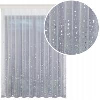 Firana gotowa etamina srebrne kropki ombre 200x150 cm z ołowianką salonu