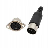 6pin-JKP-1Set DIN Audio Adapter DIN Male Plug with Plastic Handle + Fe Plug