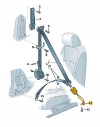 Volkswagen Golf VII 2014 Przód prawa Klamra przedniego pasa bezpieczeństwa