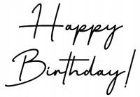 Naklejka napis Happy Birthday na ściankę balonową koło plexi 47 x 33 cm