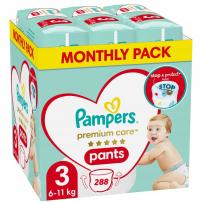 Pieluchomajtki Pampers Premium Care Pants Rozmiar 3 (6-11 kg) 288 szt.