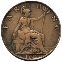 45378. Wielka Brytania - 1 farthing - 1900r. (czyszczona)