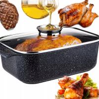 БОЛЬШАЯ ЖАРОВНЯ ГУСИНАЯ МРАМОРНАЯ КЕРАМИЧЕСКАЯ КАСТРЮЛЯ ТЯЖЕЛАЯ АНТИПРИГАРНАЯ АРОМА