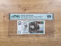 10 zł 2016 PMG 68 UNC 10 złotych 2016 PMG68