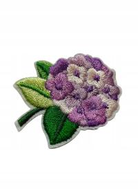 Naszywka Aplikacja Termo Kwiat hortensje naprasowana na ubranie łata łatka