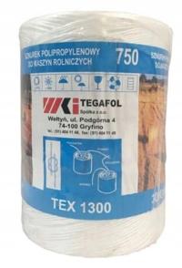 Sznurek polipropylenowy rolniczy Tegafol 750 TEX1300 3000 m