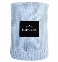 LULLALOVE бамбуковое плетеное одеяло 80x100cm небесно-голубой