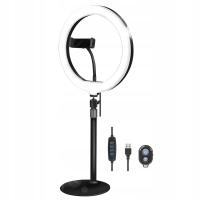 Lampa pierścieniowa 25cm Statyw Pilot LogiLink do filmów makijażu zdjęć
