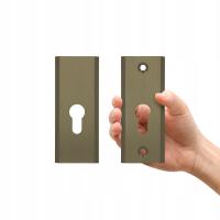 Rozeta zamka drzwi prostokątna w kolorze starego złota AXA Home Security