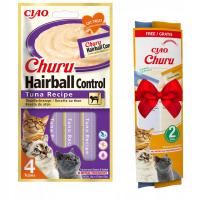 Inaba CAT CHURU HAIRBALL TUNA лакомство для кошек тунец 4x14g 2x14g!