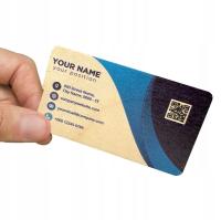 Деревянные визитные карточки с клейкой компании Эко полный цвет 50шт.