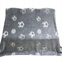 DUŻY KOC KOCYK ŚWIECĄCY W CIEMNOŚCI POPIELATY PIŁKA PIŁKI FOOTBALL 150x200