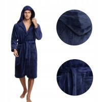 świąteczne Męska piżama z kapturem, szlafrok flanelowy z kapturem dla par