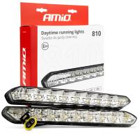 Światła dzienne LED AMIO 810 ver2 DRL homologacja lampy led jazdy dziennej