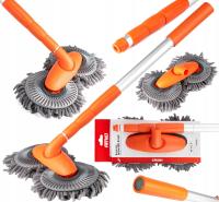 Телескопическая щетка для мойки автомобиля вращающаяся микрофибра AMIO-04332