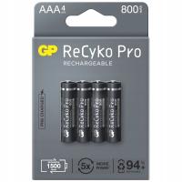 4x Akumulatorek GP AAA 800 mAh ReCyko+ Pro 1,2V