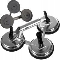 Uchwyt do szyb BIGSTREN aluminiowy z 3 przyssawkami 120 mm 150 kg