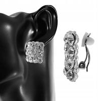 Klipsy z cyrkoniami Metalowe Cyrkonie Kryształki