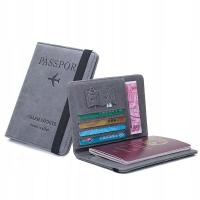 Кожаный чехол для паспорта RFID карта пакет серый