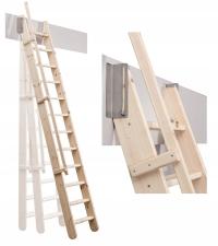 Деревянная раздвижная лестница для чердака на складе
