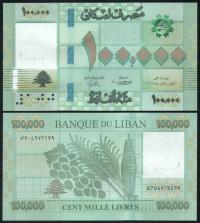 $ Liban 100000 LIVRES P-95e UNC 2022