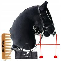 ZESTAW HOBBY HORSE KOŃ NA KIJU A4 + PRZESZKODA DO SKAKANIA 120CM + GRZEBIEŃ