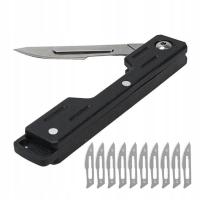 СКЛАДНОЙ НОЖ КАРМАННЫЙ СКАЛЬПЕЛЬ СМЕННЫЕ ЛЕЗВИЯ ЧЕРНЫЙ