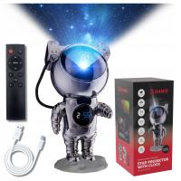 PROJEKTOR GWIAZD Dla Dzieci ASTRONAUTA Rzutnik Lampka Nocna CHROM +PILOT