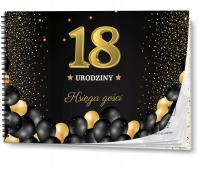 KSIĘGA GOŚCI NA 18 URODZINY z 51 ankietami - osiemnastkę - Złote balony