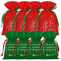 Worki świąteczne na prezenty 8 sztuk do pakowania prezentów pojemne