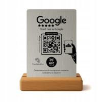 Матовый серебристый стенд для обратной связи Google-стенд / ведущий с NFC и QR