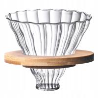 DOMOWY ZESTAW DO PRZYGOTOWYWANIA KAWY: LEJEK Z FILTREM - KOLOROWE PASKI