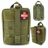 Apteczka taktyczna survivalowa zasobnik medyczny wojskowa zrywana MOLLE GRN