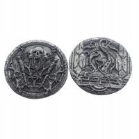 ZAPIECZĘTOWANE ZŁO - SREBRNA METALOWA MONETA 1 SZT LARP RPG