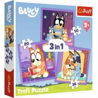 Puzzle 3w1. Bluey, Poznaj Bluey Trefl