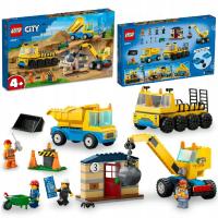 LEGO CITY 60391 ГРУЗОВИКИ И КРАН С ПУЛЕЙ ДЛЯ СНОСА-ДЕЙСТВИЕ НА СТРОЙКЕ