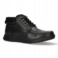 AMERICAN CLUB CY128 OCIEPLANE TRZEWIKI BUTY ZIMOWE SKÓRZANE MĘSKIE BLACK