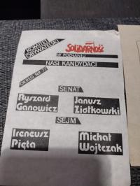 3 шт. листовки солидарности выборы 1989 г. Познань, Ежице