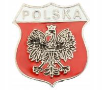 Przypinka tarcza polskie godło z napisem POLSKA