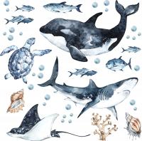Naklejki na ścianę dla dzieci Zwierzęta Ryby Morze