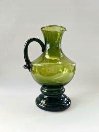 Stary dzbanek w butelkowej zieleni Kristallglas Schneegattern 24 cm,