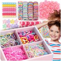 ZESTAW GUMEK I SPINEK DO WŁOSÓW 875 szt OZDOBNE DLA DZIECKA ELASTYCZNE