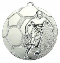 Серебряная медаль 50мм футбол, награда лента