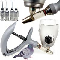 Немецкий автоматический шприц для голубей 2 мл 4 иглы для прививки голубей