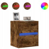 Wisząca szafka RTV LED RGB 41x31x45 cm, dąb
