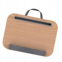 Laptop Lap Desk with Tablet Slot Lap Working Laptop Stand Wood Color