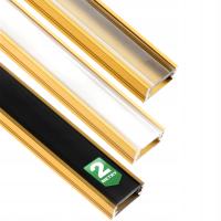 Алюминиевый профиль для светодиодных лент поверхностный злотый 2М