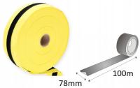 TAŚMA materiałowa tekstylna bhp ostrzegawcza wygrodzeniowa żółta Paper tech