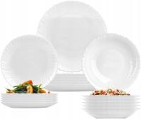 Сервировка тарелок Набор набор посуды 18 элементов опал белый украшенный